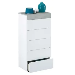 Garnero Arredamenti Comò|Comò-Cassettiera 61x118h cm moderna bianco cemento Idra