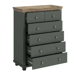 Garnero Arredamenti Comò|Comò-Cassettiera 90x113h cm moderna quercia Texel Verde