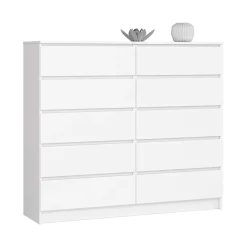 Garnero Arredamenti Cassettiera|Cassettiera-Cassettiera 140x120h cm moderna 10 cassetti bianco Living Bianco Opaco