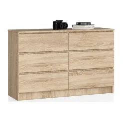 Garnero Arredamenti Cassettiera|Cassettiera-Cassettiera 140x77h cm moderna 6 cassetti Living Rovere