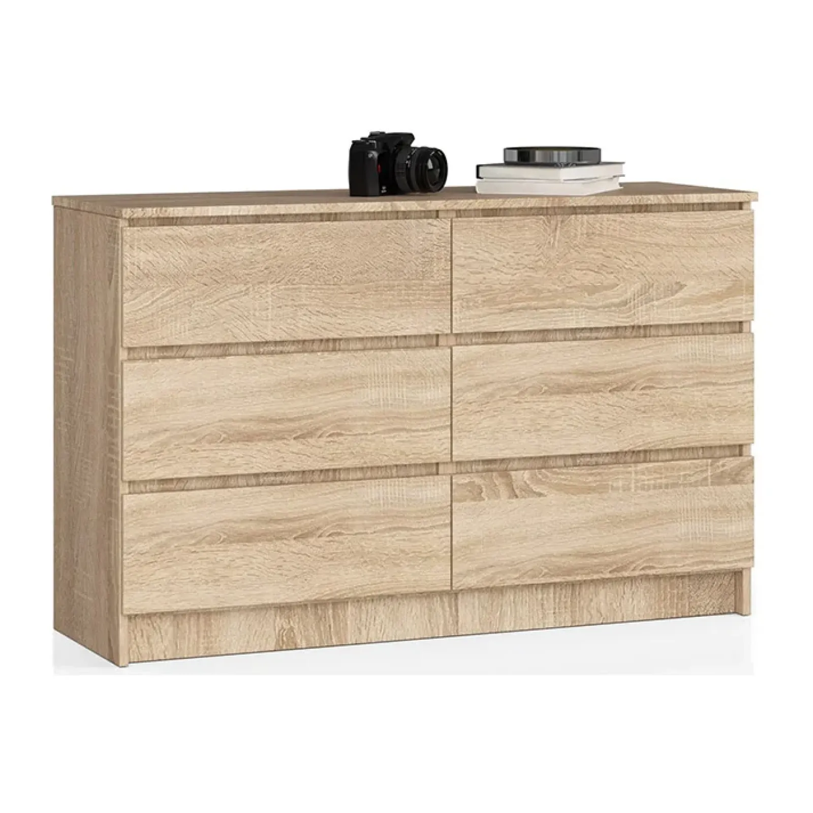 Garnero Arredamenti Cassettiera|Cassettiera-Cassettiera 140x77h cm moderna 6 cassetti Living Rovere
