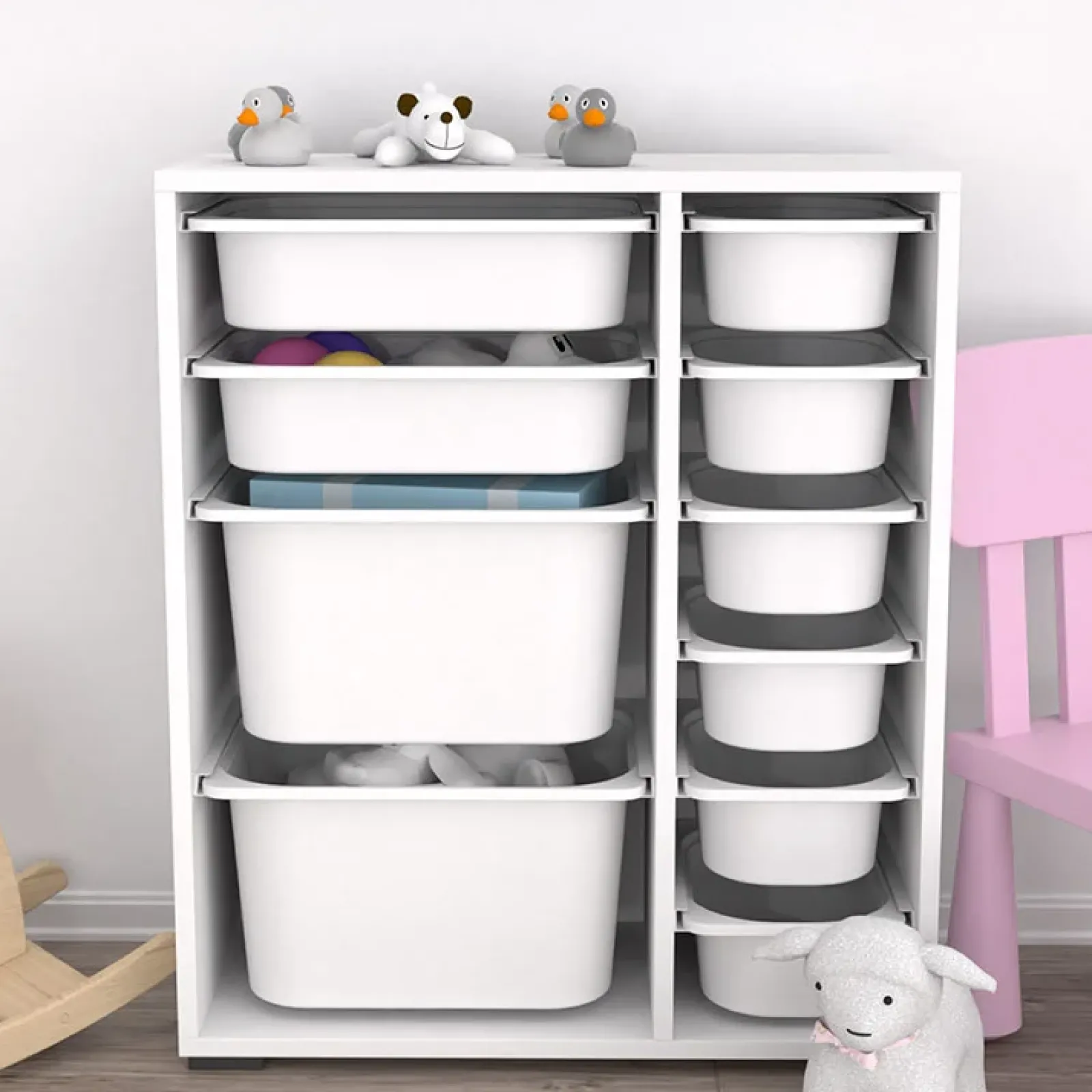 Garnero Arredamenti Comò Cameretta|Comò-Cassettiera 70x81h cm portagiochi bianco opaco Fast Patton