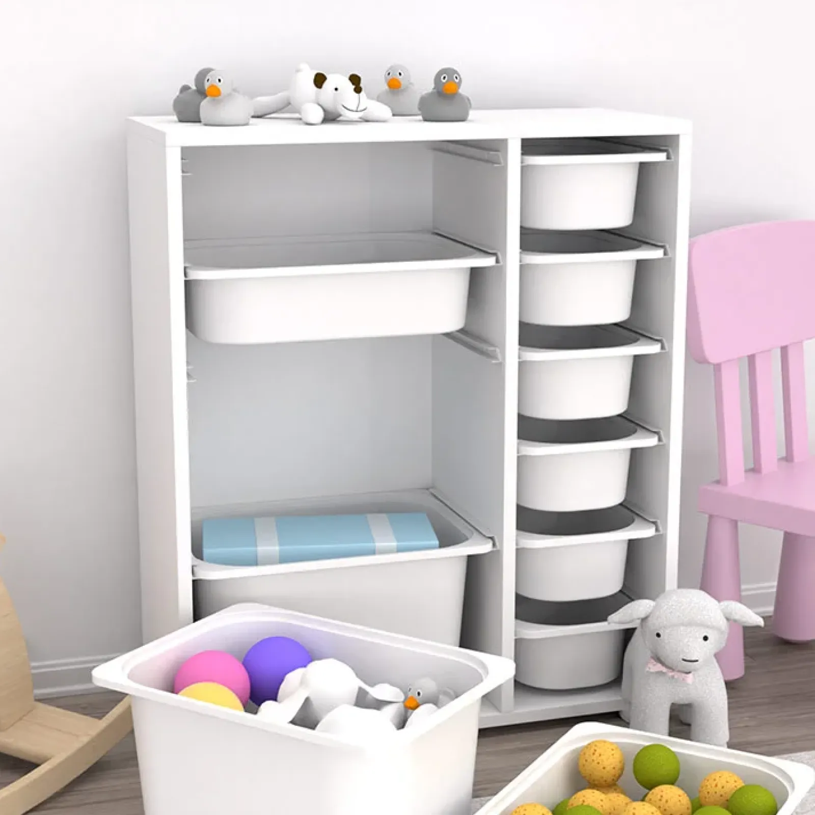 Garnero Arredamenti Comò Cameretta|Comò-Cassettiera 70x81h cm portagiochi bianco opaco Fast Patton