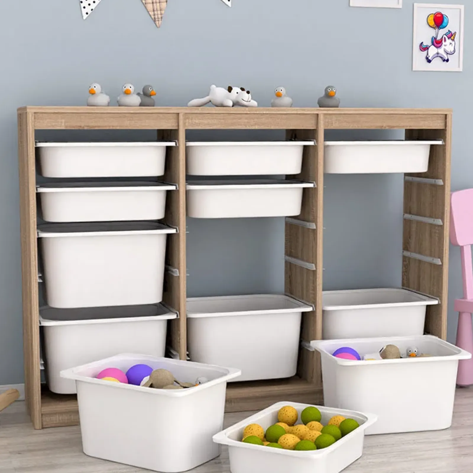 Garnero Arredamenti Comò Cameretta|Comò-Cassettiera 133x93h cm portagiochi con cassetti rovere Fast Concordia