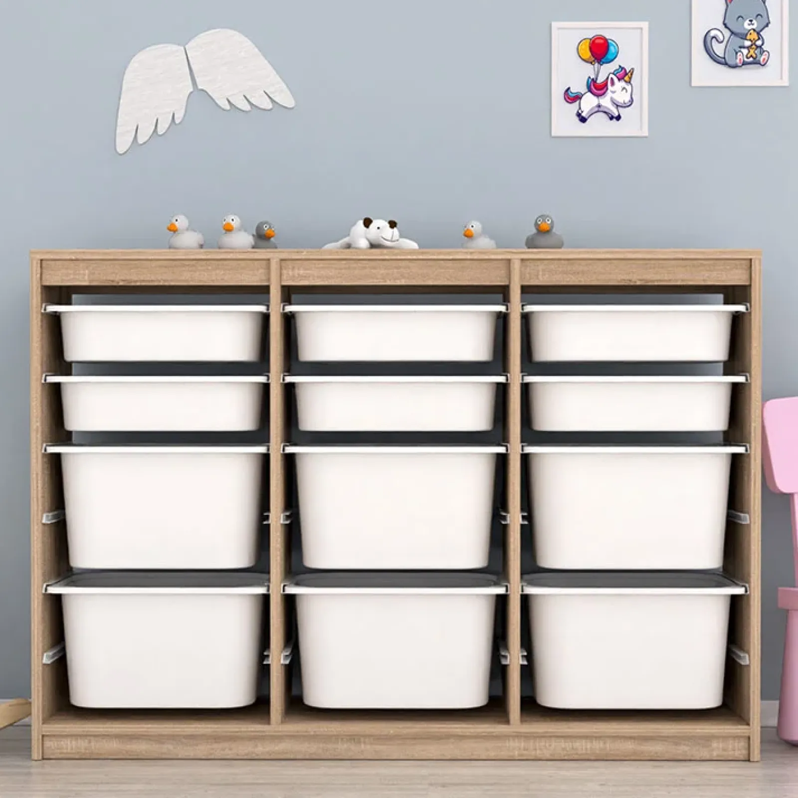 Garnero Arredamenti Comò Cameretta|Comò-Cassettiera 133x93h cm portagiochi con cassetti rovere Fast Concordia