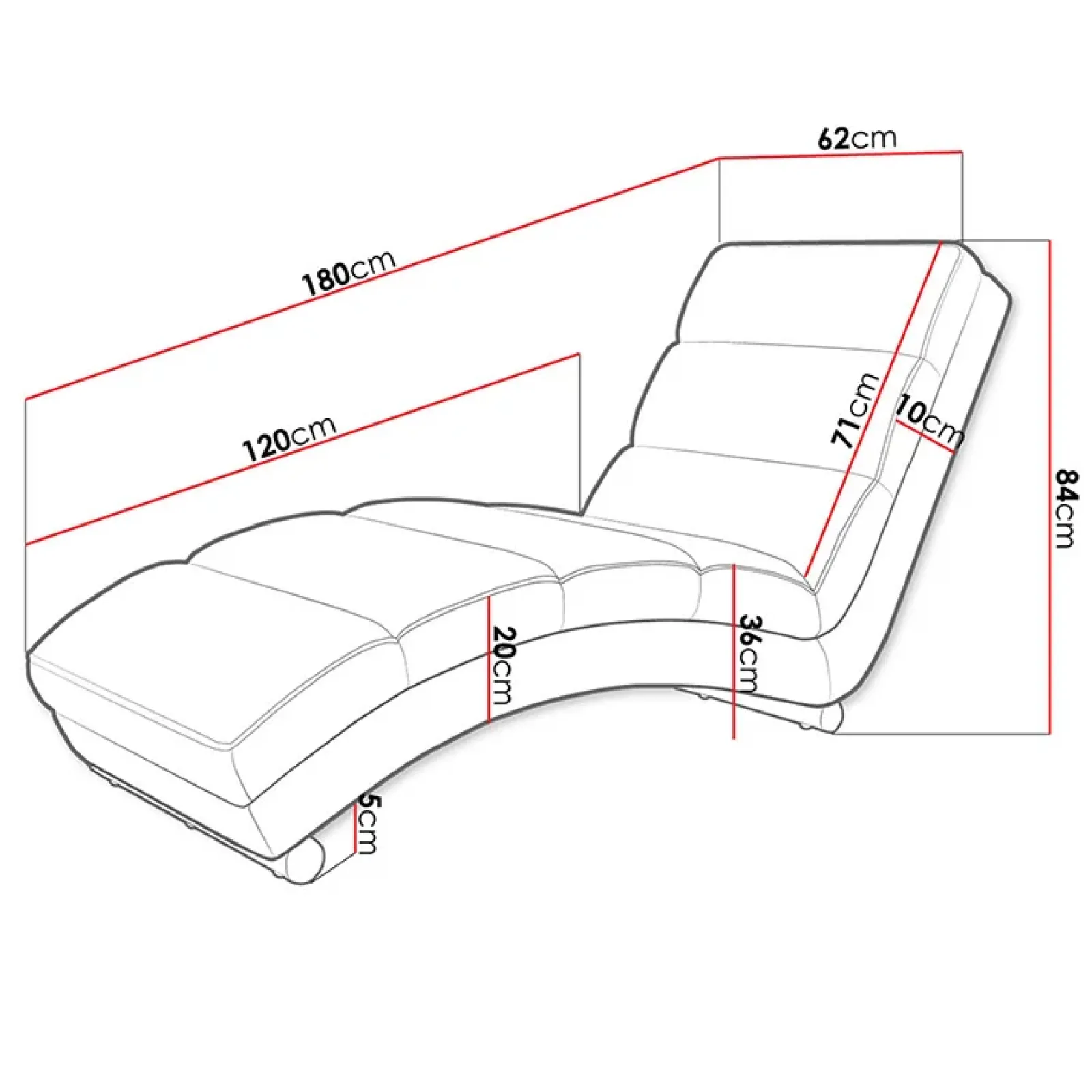 Garnero Arredamenti Chaise Longue|Poltrone Relax-Chaise longue imbottita in velluto a coste 180cm rosa Marty Velluto Poso Rosa