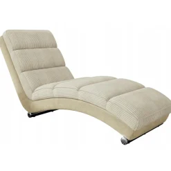 Garnero Arredamenti Chaise Longue|Poltrone Relax-Chaise longue imbottita in velluto a coste 180cm beige Marty Velluto Poso Beige