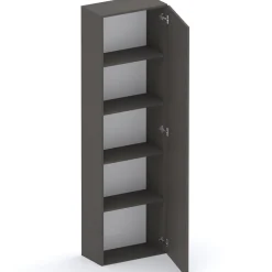 Garnero Arredamenti Mensole E Pensili|Mobili Multiuso-Colonna a terra 55x186h cm 1 anta reversibile nero Sunset Ossido