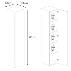 Garnero Arredamenti Mensole E Pensili|Mobili Multiuso-Colonna a terra 28x186h cm 1 anta reversibile multiuso bronzo Sunset Marrone
