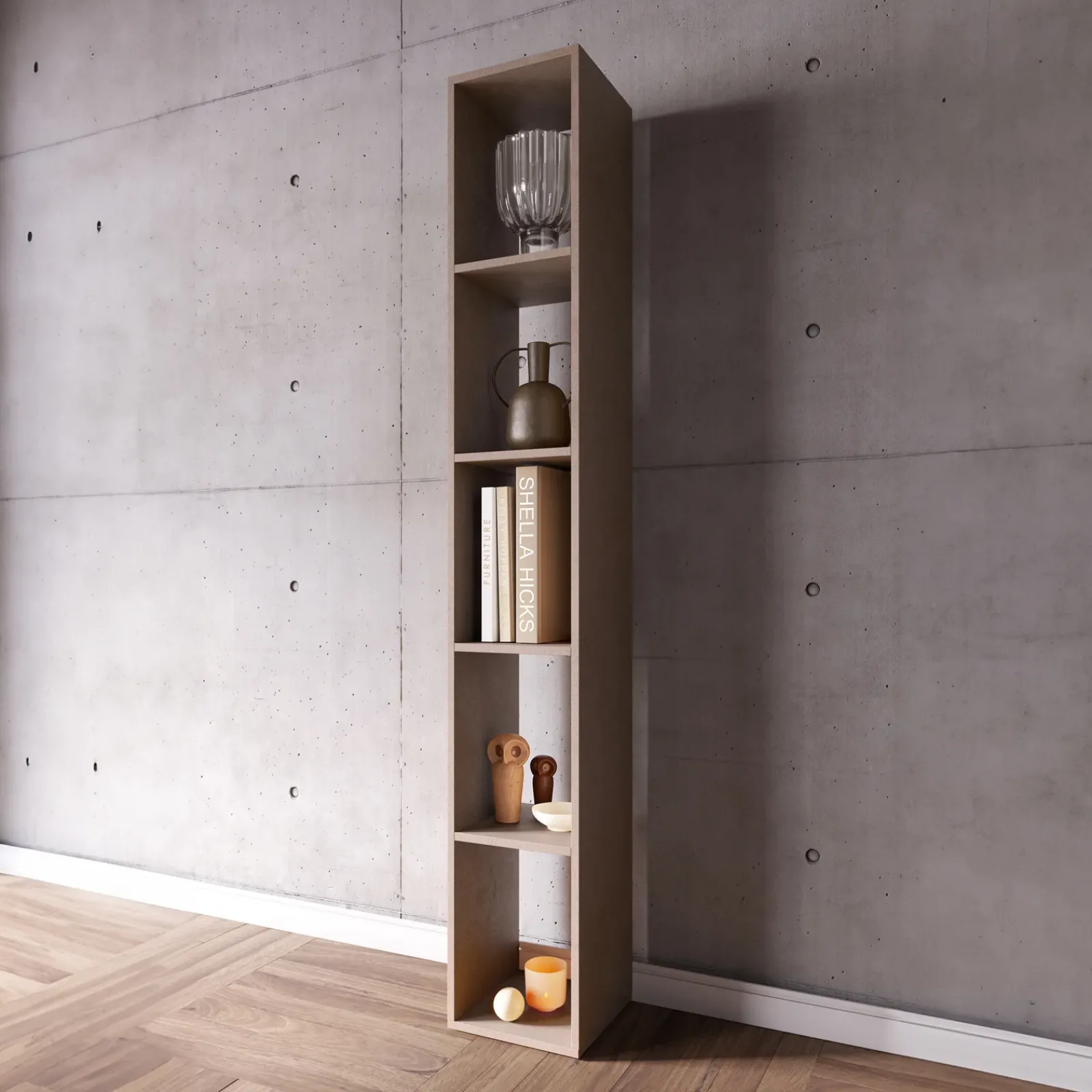 Garnero Arredamenti Mensole E Pensili-Colonna a terra 28x186h cm 5 vani libreria bronzo Sunset Marrone