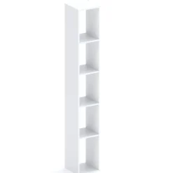 Garnero Arredamenti Mensole E Pensili-Colonna a terra 28x186h cm 5 vani libreria Sunset Bianco Lucido