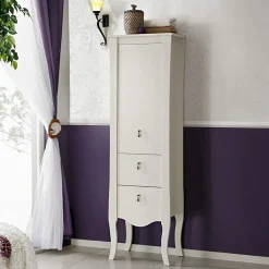 Garnero Arredamenti Colonne Per Bagno-Colonna bagno classica 45x157h cm 2 cassetti bianca Brigit