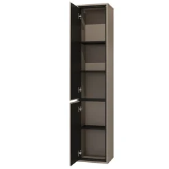 Garnero Arredamenti Colonne Per Bagno-Colonna bagno sospesa 35x172h cm 2 ante nero Linda Tortora
