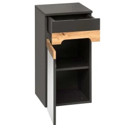 Garnero Arredamenti Colonne Per Bagno-Colonna bagno sospesa 35x67h cm 1 anta rovere grigio lucido Rabat