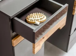 Garnero Arredamenti Colonne Per Bagno-Colonna bagno sospesa 35x67h cm 1 anta rovere grigio lucido Rabat