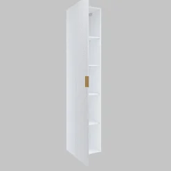 Garnero Arredamenti Colonne Per Bagno-Colonna bagno sospesa 35x186h cm 1 anta bianco frontale decorato Konny Bianco Lucido - Bianco opaco