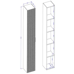 Garnero Arredamenti Colonne Per Bagno-Colonna bagno sospesa 35x186h cm 1 anta bianco frontale decorato Konny Bianco Lucido - Bianco opaco