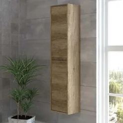 Garnero Arredamenti Colonne Per Bagno-Colonna bagno sospesa 30x140h cm moderna rovere chiaro Eveline