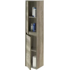 Garnero Arredamenti Colonne Per Bagno-Colonna bagno sospesa 30x140h cm moderna rovere chiaro Eveline