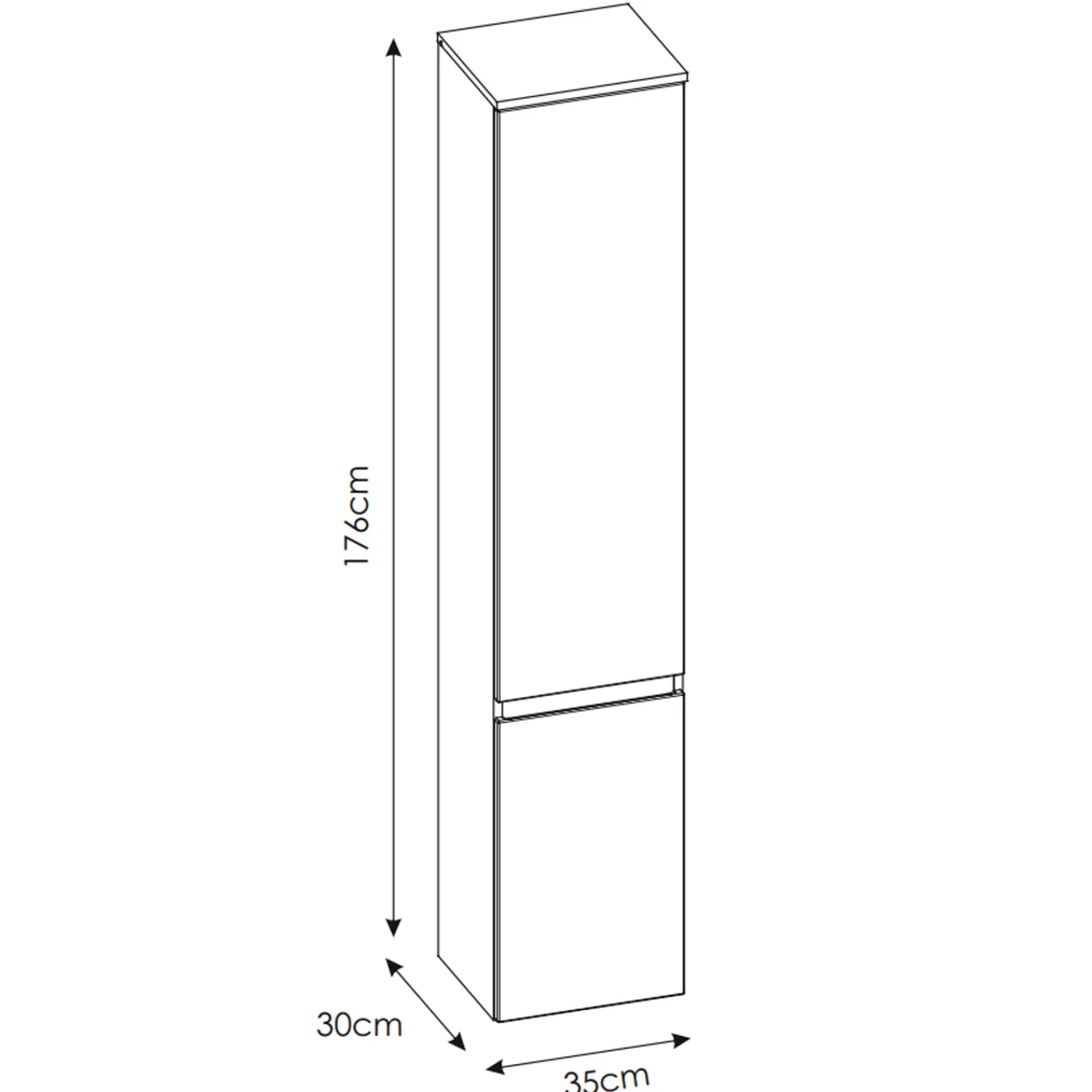 Garnero Arredamenti Colonne Per Bagno-Colonna bagno sospesa 35x176h cm 2 ante bianco rovere Dual