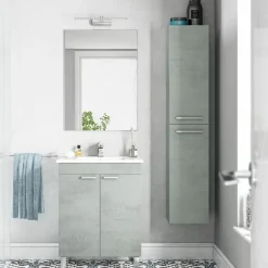 Garnero Arredamenti Colonne Per Bagno-Colonna bagno sospesa 30x150h cm cemento Oscar