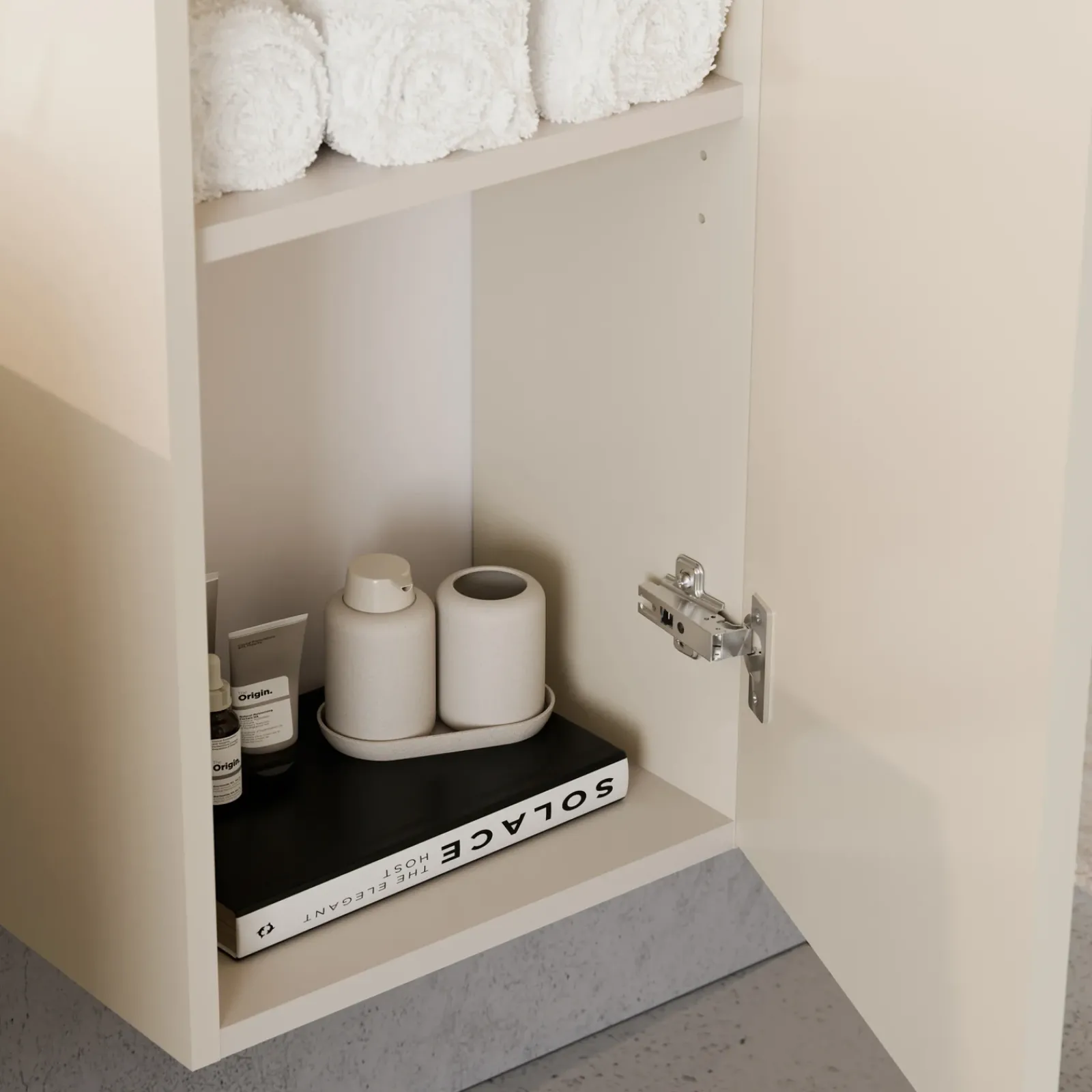 Garnero Arredamenti Colonne Per Bagno-Colonna bagno sospesa 35x140h cm fresato 1 anta beige Sand