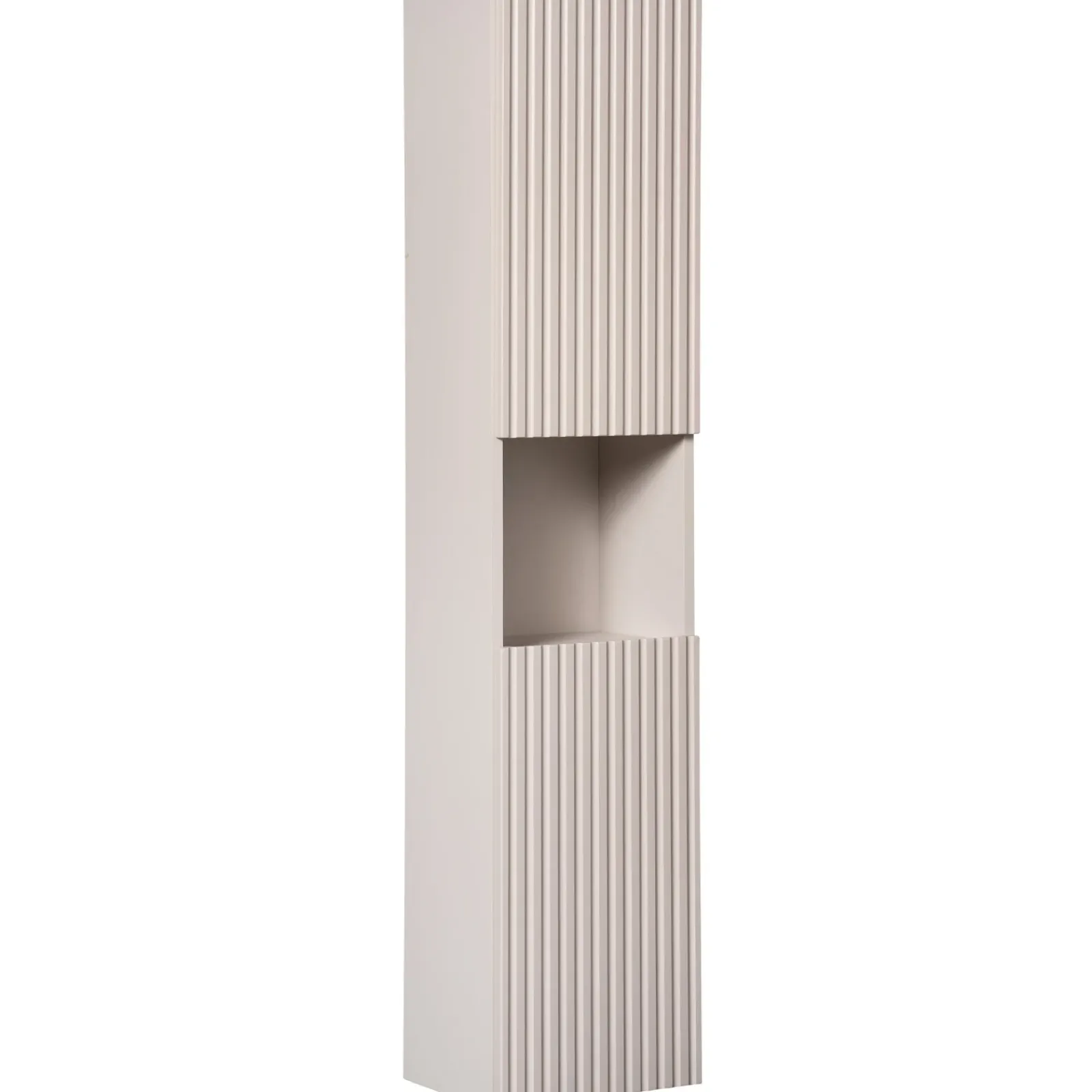 Garnero Arredamenti Colonne Per Bagno-Colonna bagno sospesa 30x140h cm cannettato 2 ante Cleany Beige
