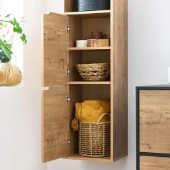 Garnero Arredamenti Colonne Per Bagno-Colonna bagno sospesa 37x150h cm 2 ante 2 vani Jasmund - Crown Rovere