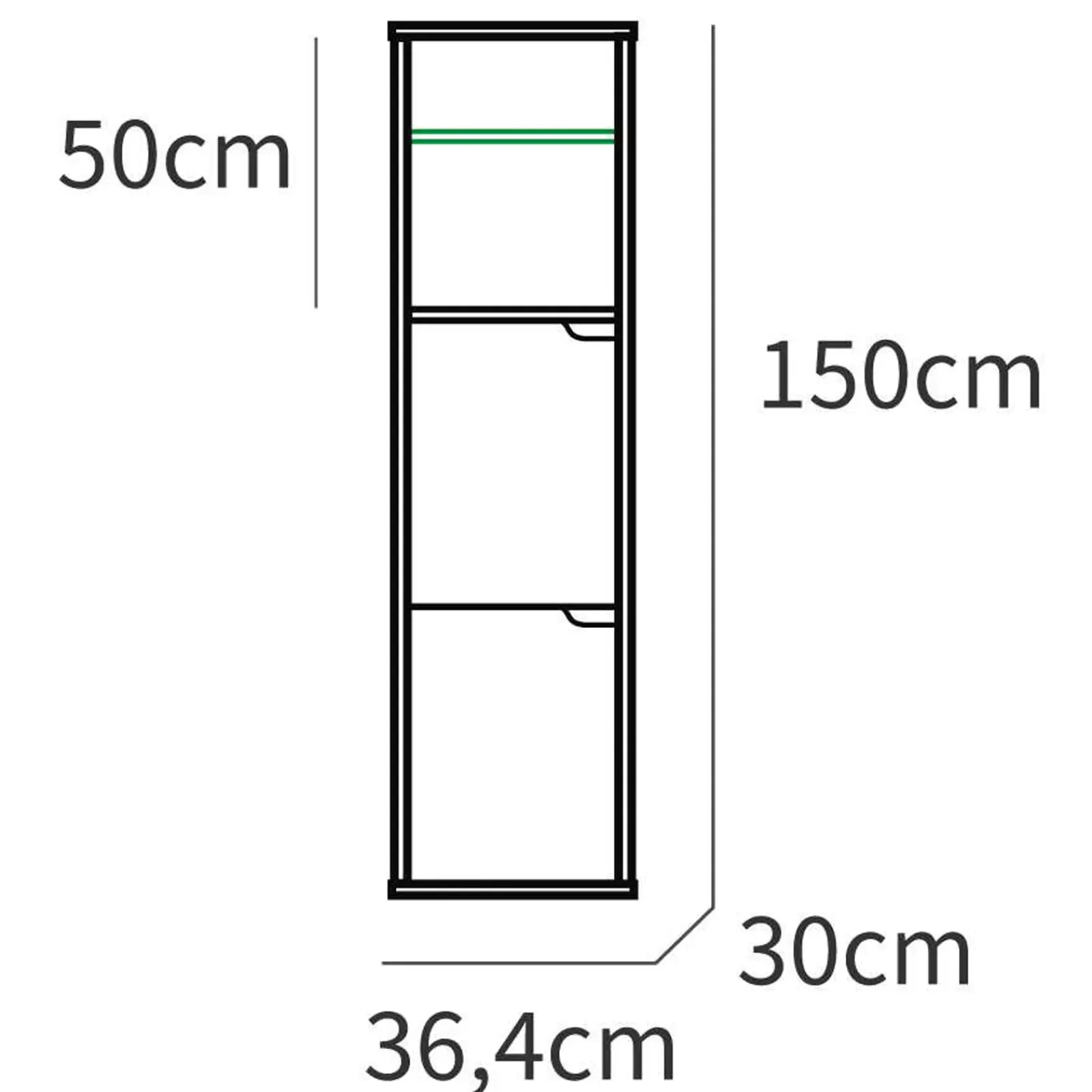 Garnero Arredamenti Colonne Per Bagno-Colonna bagno sospesa 37x150h cm 2 ante 2 vani Jasmund - Crown Rovere