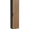 Garnero Arredamenti Colonne Per Bagno-Colonna bagno sospesa 35x140h cm cannettato 1 anta quercia antracite Limpid