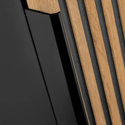 Garnero Arredamenti Colonne Per Bagno-Colonna bagno sospesa 35x140h cm cannettato 1 anta quercia antracite Limpid