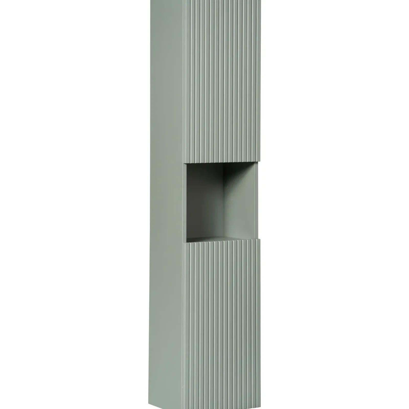 Garnero Arredamenti Colonne Per Bagno-Colonna bagno sospesa 30x140h cm cannettato 2 ante verde salvia Greeny