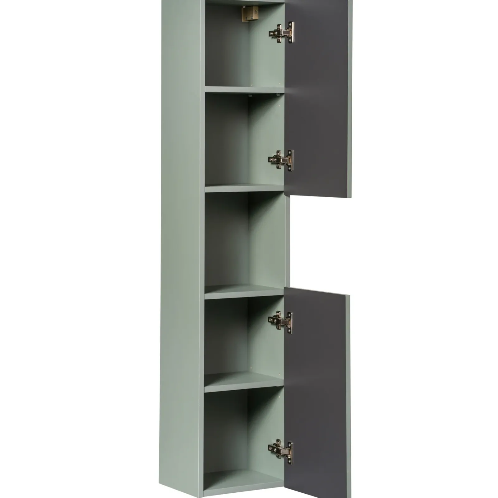 Garnero Arredamenti Colonne Per Bagno-Colonna bagno sospesa 30x140h cm cannettato 2 ante verde salvia Greeny