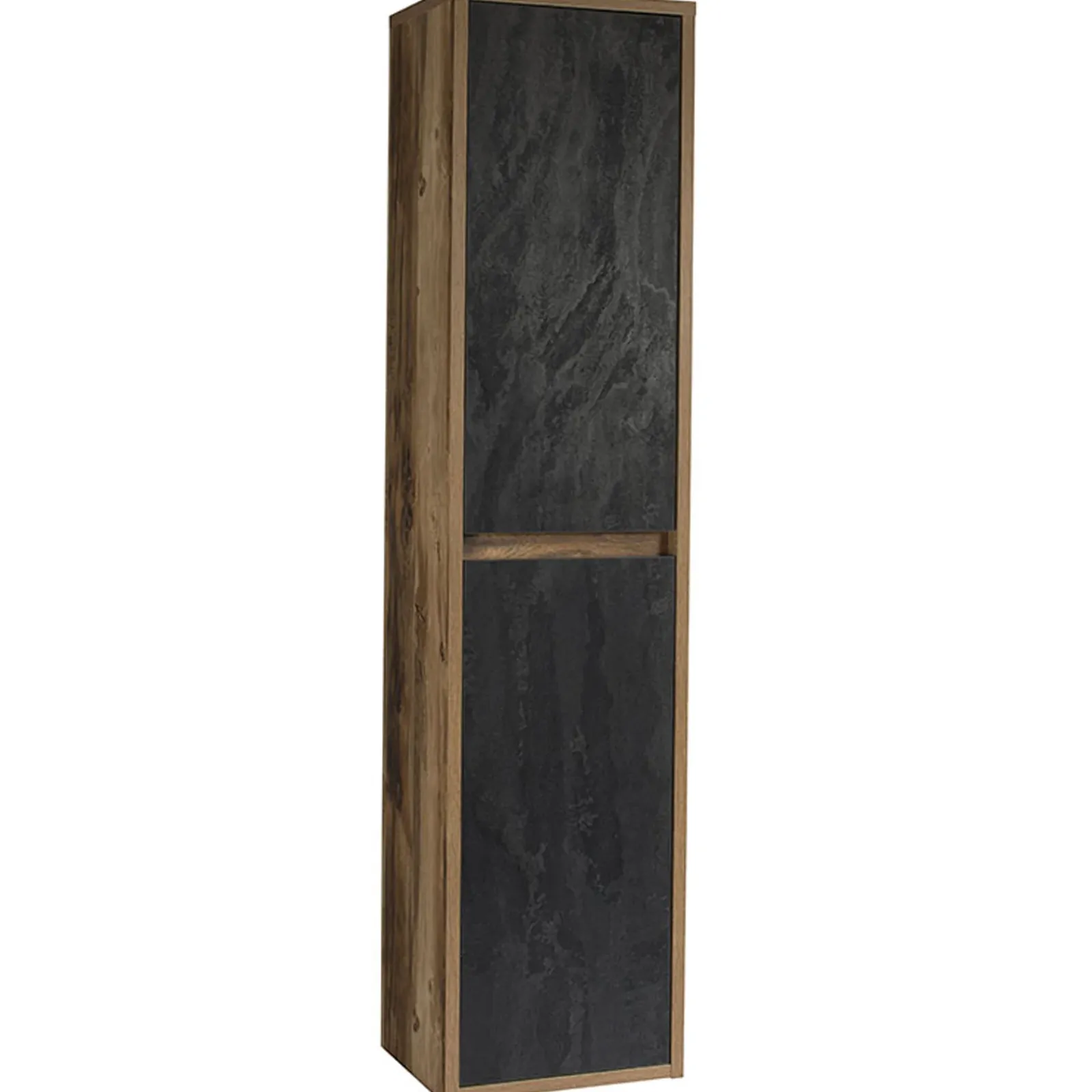 Garnero Arredamenti Colonne Per Bagno-Colonna bagno sospesa 40x170h cm 2 ante rovere antracite Stony