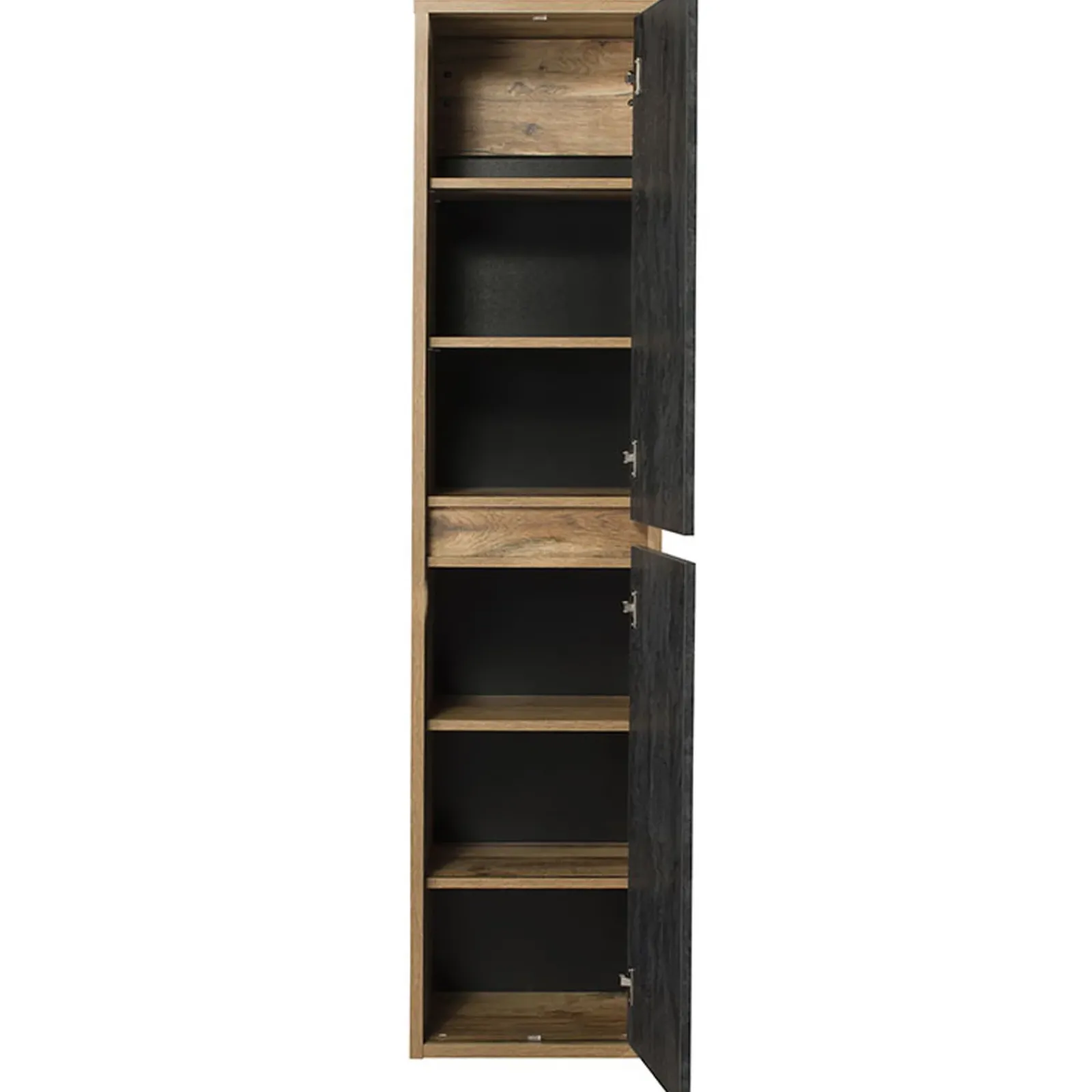 Garnero Arredamenti Colonne Per Bagno-Colonna bagno sospesa 40x170h cm 2 ante rovere antracite Stony