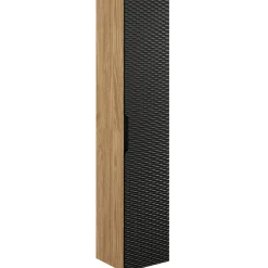 Garnero Arredamenti Colonne Per Bagno-Colonna bagno sospesa 35x170h cm 1 anta nero rovere Swim Nero - Rovere