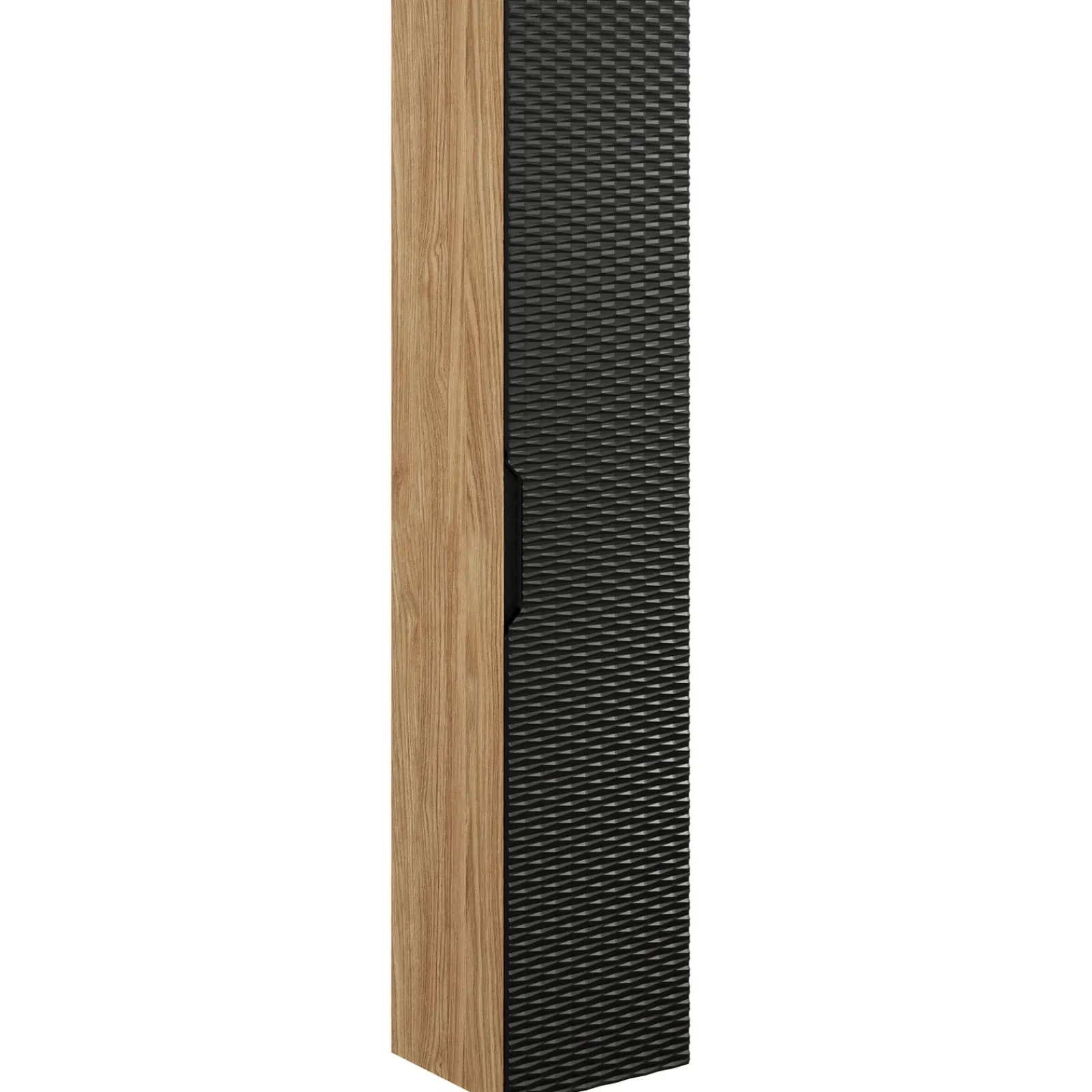 Garnero Arredamenti Colonne Per Bagno-Colonna bagno sospesa 35x170h cm 1 anta nero rovere Swim Nero - Rovere