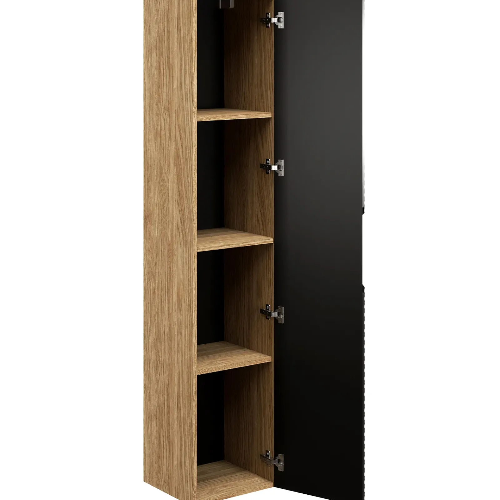 Garnero Arredamenti Colonne Per Bagno-Colonna bagno sospesa 35x170h cm 1 anta nero rovere Swim Nero - Rovere