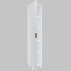 Garnero Arredamenti Colonne Per Bagno-Colonna bagno 35x198h cm 1 anta bianco frontale decorato Konny Bianco Lucido - Bianco opaco