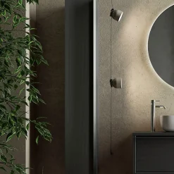 Garnero Arredamenti Colonne Per Bagno-Colonna bagno 26x138h cm 1 anta nero frassinato Absolut