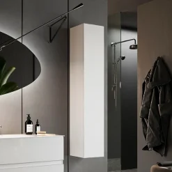 Garnero Arredamenti Colonne Per Bagno-Colonna bagno 25x138h cm 1 anta bianco lucido Moon