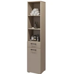 Garnero Arredamenti Colonne Per Bagno-Colonna bagno 40x197h cm 1 anta 1 cassetto beige Wave