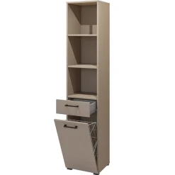 Garnero Arredamenti Colonne Per Bagno-Colonna bagno 40x197h cm 1 anta 1 cassetto beige Wave