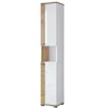 Garnero Arredamenti Colonne Per Bagno-Colonna bagno 35x195h cm 2 ante 1 vano a giorno bianco lucido rovere Crystal