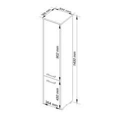 Garnero Arredamenti Colonne Per Bagno-Colonna bagno 30x140h cm 2 ante bianco Woters Bianco Opaco