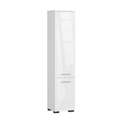 Garnero Arredamenti Colonne Per Bagno-Colonna bagno 30x140h cm 2 ante Woters Bianco Lucido