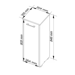 Garnero Arredamenti Colonne Per Bagno-Colonna bagno 30x85h cm bassa 1 anta grigio bianco Woters Bianco Opaco - Grigio