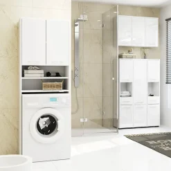 Garnero Arredamenti Colonne Per Bagno-Colonna bagno 30x85h cm bassa 2 ante 1 cassetto Woters Bianco Lucido