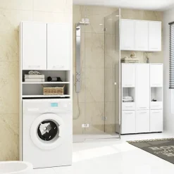 Garnero Arredamenti Colonne Per Bagno-Colonna bagno 30x85h cm bassa 2 ante 1 cassetto bianco Woters Bianco Opaco