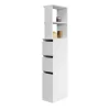 Garnero Arredamenti Colonne Per Bagno-Colonna bagno 33x136h cm con 2 cassetti moderno bianco Zaida